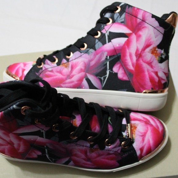 TED BAKER VLEIL CTTRUS BLOOM FLORAL HI TOP SNEAKER - Picture 3 of 6